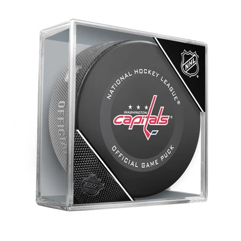 2021-22 WASHINGTON CAPITALS NHL OFFICIAL GAME PUCK  IN CUBED BOX  **NEW** Cover
