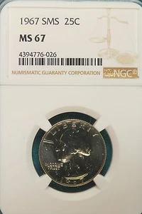 1967-P NGC MS67 SMS Washington Quarter!! #A6811 - Picture 1 of 2