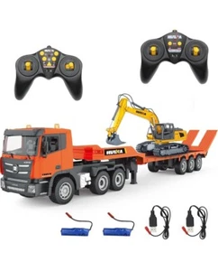 (SALE) Huina 1319 Rc Truck Trailer Excavator Two Remotes Two Toys 1/24 FAST SHIP - Picture 1 of 6