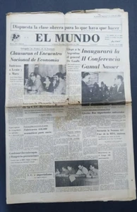 1964 Newspaper El Mundo Cuba Ernesto Che Guevara Encuentro Nacional de Economia - Picture 1 of 16