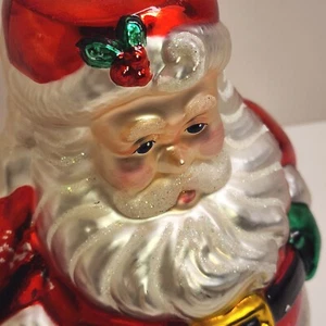 Vintage Department 56 Santa Taper Candle Holder  Large Hand Blown Mercury - Picture 1 of 10