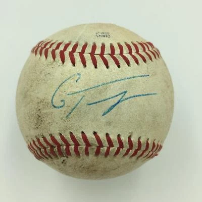 Gleyber Torres Pre Rookie Signed Game Used Minor League Baseball Yankees JSA - Image 1 of 4