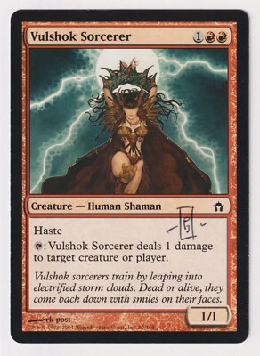 Signed Vulshok Sorcerer HP Fifth Dawn Artist rk post 2004 WOTC MTG Magic Shaman! - Image 1 of 2