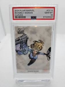 2024 FLAIR MARVEL #CC13 INVISIBLE WOMAN CARVED GEM MT PSA 10 - Picture 1 of 2