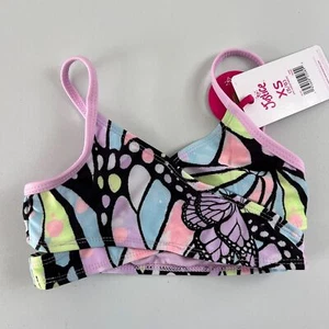 Justice Girls Wrap Bikini Top Pink Multicolor Size XS - New With Tags - Picture 1 of 9