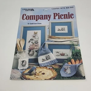 Leisure Arts: COMPANY PICNIC Cross Stitch Leaflet #975 by Sandi Gore Evans - Picture 1 of 3
