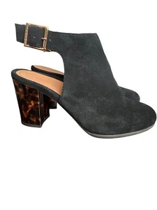 VIONIC Lacey Black Leather Suede Sling Back Block Heel With Arch Support W SZ 10 - Picture 1 of 4