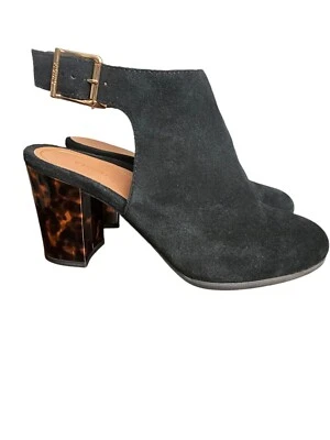 VIONIC Lacey Black Leather Suede Sling Back Block Heel With Arch Support W SZ 10 - Image 1 of 4
