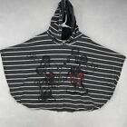 Vintage Disney Parks Poncho Adult Size Knit Cotton Mickey Minnie Sleeves Hooded