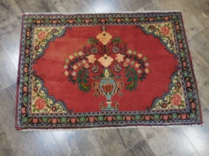 Authentic HandMade Vintage Turkish Pictorial Tree Of Life Bohemian 1.10x2.8 Ft - Picture 1 of 14