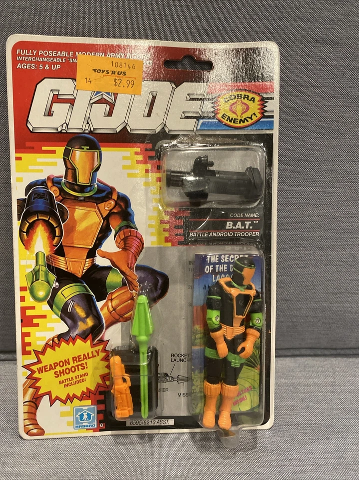 Gi Joe Cobra B.a.t. Battle Android Trooper Series 10 Hasbro 1990 on Card