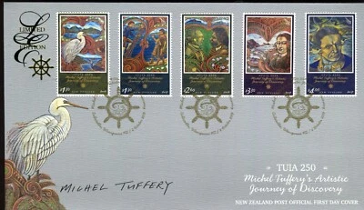 2019 New Zealand Tuia 250: Michel Teffery (Set of 5 Stamps) FDC - Image 1 of 2