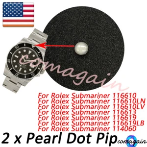 2 * Inserto lunetta pip punto perla lume blu per Rolex Submariner 116610LV 116613 619 - Foto 1 di 7