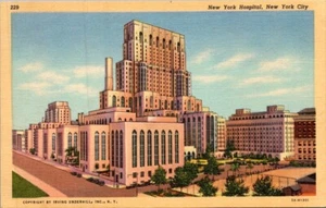 Hospital de Nueva York Nueva York NY lino postal sin usar - Imagen 1 de 2