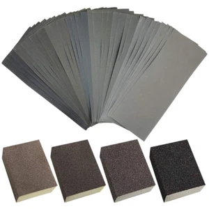 4 Pcs Sanding Sponges & 36 Pcs Sanding Sheets, Washable Reusable Sanding Blocks - Picture 1 of 9