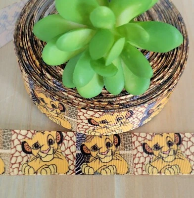 1" (1 YD) Lion King Grosgrain Ribbon Nala Disney Safari Jungle Animal Hair Bow - Image 1 of 2