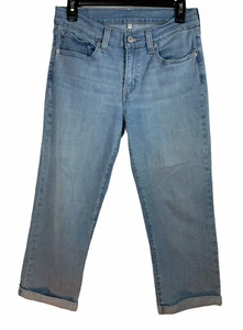 Levi WOMENS LIGHT BLUE DENIM Rolled Up Hem CAPRI JEANS Size 27 STRETCH - Picture 1 of 8