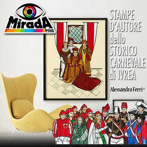 Carteles Carnaval Ivrea Alessandra Hierros Arte Podesta ' Desfile Histórico - Imagen 1 de 4