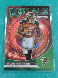 Bijan Robinson 2023 Panini Prizm Green Portals Prizm! RC SP Atlanta Falcons!! - Picture 1 of 3
