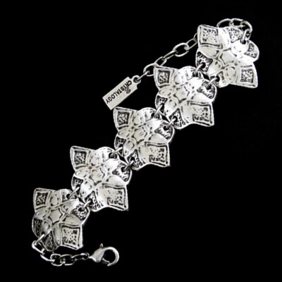 Armband Hippie Gypsy Blume Orientalisch Mittelalter Style Silber Metall Schmuck - Bild 1 von 4