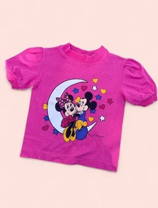 Vintage 90s Mickey/Minnie Mouse Puff Blouse With Graphic Size 5/6 Kids - Picture 1 of 4