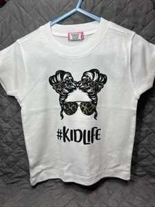 Camicia personalizzata #kidlife leopardata stampa grafica ghepardo/nero glitter bambino vita - Foto 1 di 3