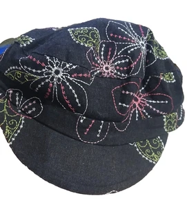 2nd Wear Zeitungsjungenmütze mit bunter Blumenstickerei Unikat - Bild 1 von 5