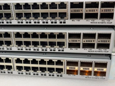 Cisco Nexus N9K-C93108TC-FX3P 48 Port 100M/1/2.5/5/10GT 6x 100G Network Switch - Image 1 of 2