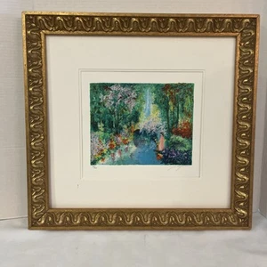 #125/350 Yuval Wolfson Impressionist Druck signiert Garten gerahmt Passepartout 20 Zoll x 20 Zoll - Bild 1 von 9