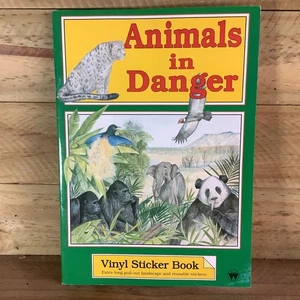 ANIMALS in DANGER - VINYL STICKER BOOK - ORIGINAL UNUSED VINTAGE PAPERBACK - Picture 1 of 5