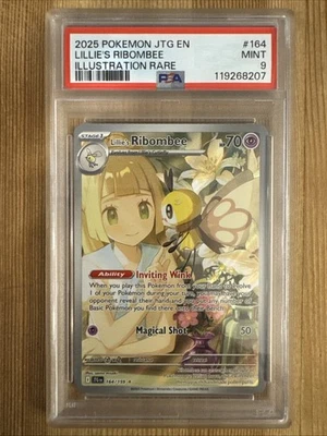 Lillie's Ribombee 164/159 Journey Together Illustration Rare Pokemon PSA 9 - Image 1 of 2