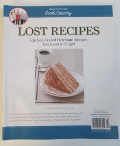 2012 Cook's Country Lost Recipes 63 Heirloom Recipes Magazine Cook's Illustrated - Imagen 1 de 13