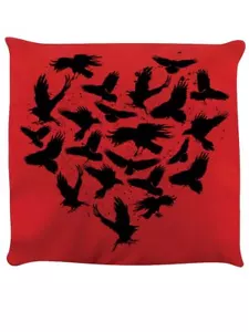 Raven Heart Red Cushion - Picture 1 of 2