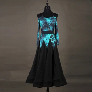 NUEVO Vestido de Baile de Salón Latino Moderno Salsa Vals Estándar Vestido Largo #F239 - Imagen 1 de 8