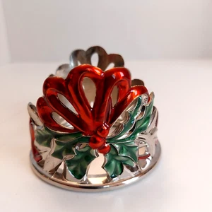LENOX WINTER GREETINGS METAL CANDLE HOLDER CHRISTMAS - Picture 1 of 5