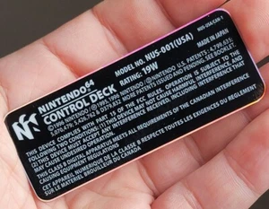 1 NINTENDO 64 N64 CONTROL DECK NUS-001(USA) WHITE LETTERS & LINES LABEL STICKER - Picture 1 of 10