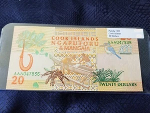 Cook Islands 20 Dollars 1992 Pick #9a Uncirculated - Serial #AAA047836 - Picture 1 of 2