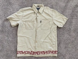 Camisa con botones Abercrombie & Fitch para hombre mediana beige floral 100 % algodón - Imagen 1 de 11