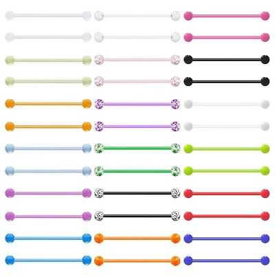 Dyknasz 36 PIEZAS Plástico Industrial Piercing Joyería 14G Industrial Barra Piercing... Foto 1 de 4