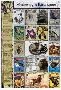 👉 MONGOLIA 2000 DARWIN MNH GRANDE m/S CV$17,00 ANIMALI UCCELLINI GUSCI DINOSAURI - Foto 1 di 1