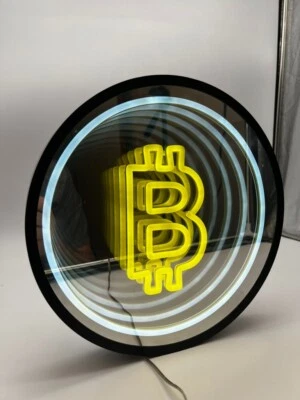 Luz/señal infinita de neón Bitcoin.  Crypto Fun Foto 1 de 4