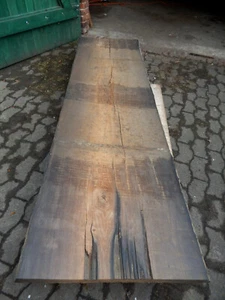 Z4 Mooreiche 242x77x7 Tisch Platte Rustikal Bohle Brett Bog Oak Baumkante UNIKAT - Bild 1 von 14
