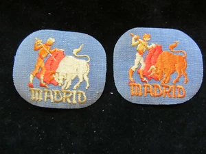 MADRID 3" X 4" approx. vintage 70s DENIM IRON ON SEW ON PATCH NOS - Picture 1 of 1