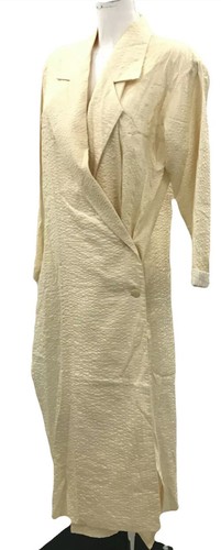 OFF WHITE Soprabito donna Issey Miyake bianco sporco 100% cotone bottoni casual taglia small