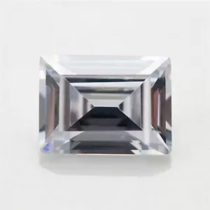 White Rectangle Baguette Cubic Zirconia Loose Synthetic CZ For Necklace DIY - Picture 1 of 8