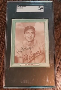 GIL HODGES 1958 BELL BRAND DOGERS SGC 5 But It Looks Nm/Mt True Rarity!! - Picture 1 of 2