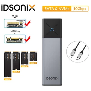 M.2 NVMe SATA NGFF USB 3.2 GEN 2 Adapter Externes SSD Gehäuse Case 10Gbps TYP C - Bild 1 von 9