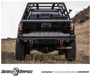 Topographic Tailgate Vinyl Wrap Decal Fits 3rd Gen Toyota Tacoma 2016-2023 - Picture 1 of 2