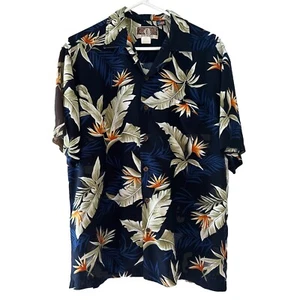 Camisa Hawaiana Kalaheo Para Hombre Azul Verde Naranja Floral Talla Mediana Hecha en EE. UU. - Imagen 1 de 8