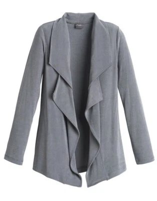 $79 NWT Chico's Travelers Steel Dye Double Lapel Jacket Gray 2 L 12 Large Z54 - Image 1 of 4